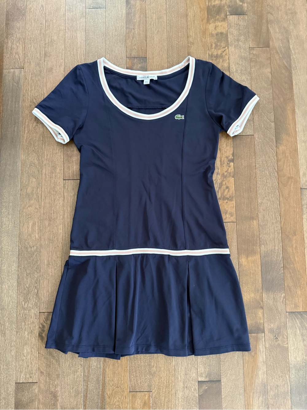 Lacoste Women’s Navy Dress Size 36 Tennis Inspired White Trim